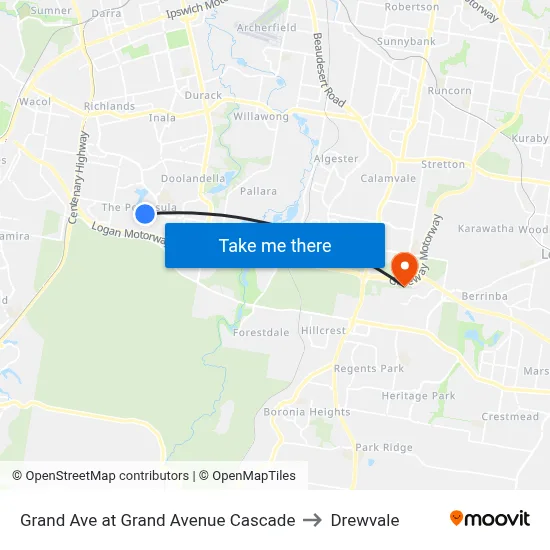 Grand Ave at Grand Avenue Cascade to Drewvale map