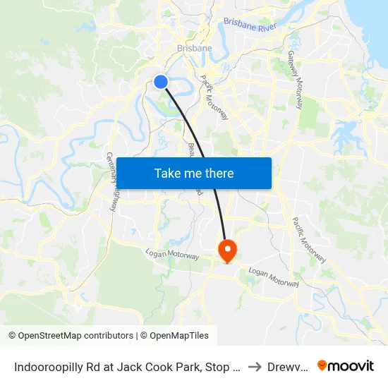 Indooroopilly Rd at Jack Cook Park, Stop 18/19 to Drewvale map