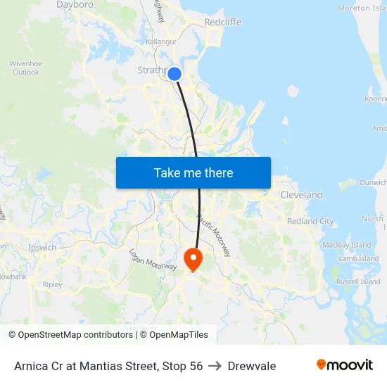 Arnica Cr at Mantias Street, Stop 56 to Drewvale map