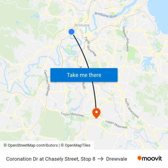 Coronation Dr at Chasely Street, Stop 8 to Drewvale map