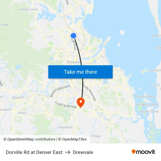 Dorville Rd at Denver East to Drewvale map