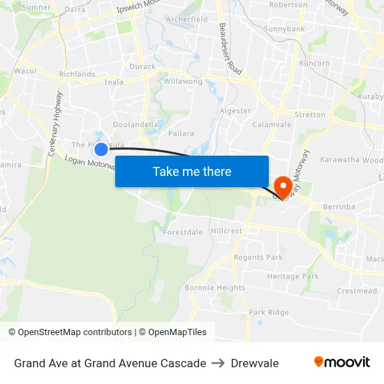 Grand Ave at Grand Avenue Cascade to Drewvale map