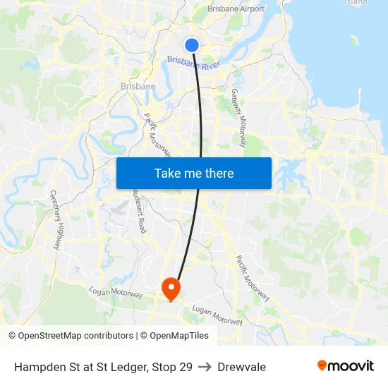 Hampden St at St Ledger, Stop 29 to Drewvale map