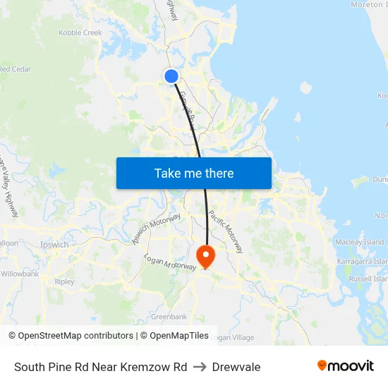 South Pine Rd Near Kremzow Rd to Drewvale map