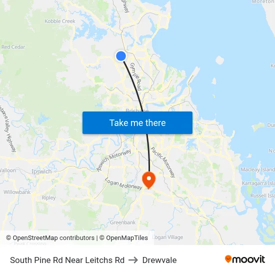 South Pine Rd Near Leitchs Rd to Drewvale map