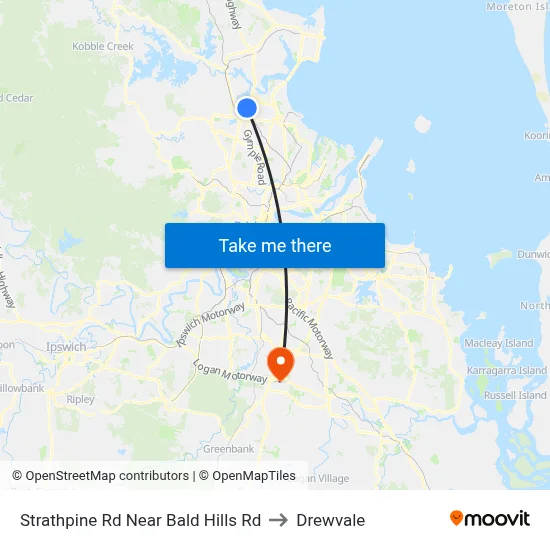 Strathpine Rd Near Bald Hills Rd to Drewvale map