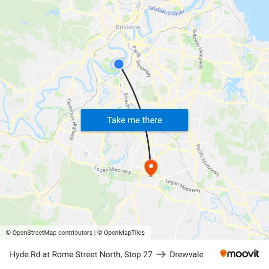 Hyde Rd at Rome Street North, Stop 27 to Drewvale map