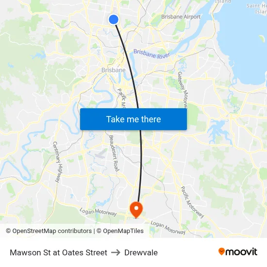 Mawson St at Oates Street to Drewvale map