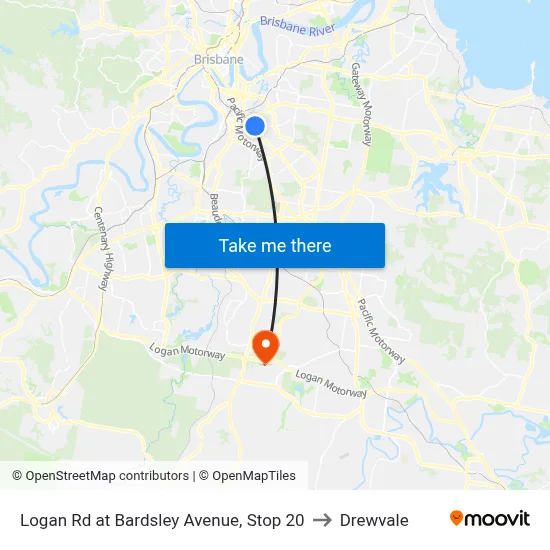 Logan Rd at Bardsley Avenue, Stop 20 to Drewvale map