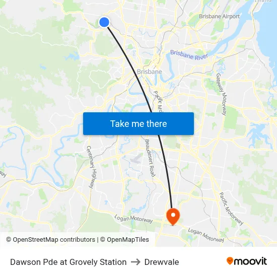 Dawson Pde at Grovely Station to Drewvale map