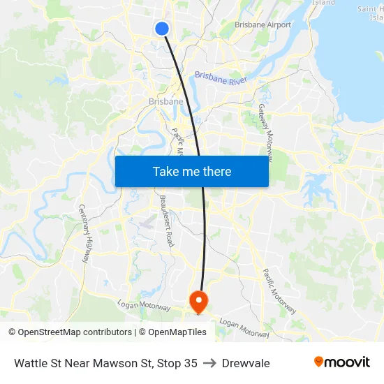 Wattle St Near Mawson St, Stop 35 to Drewvale map