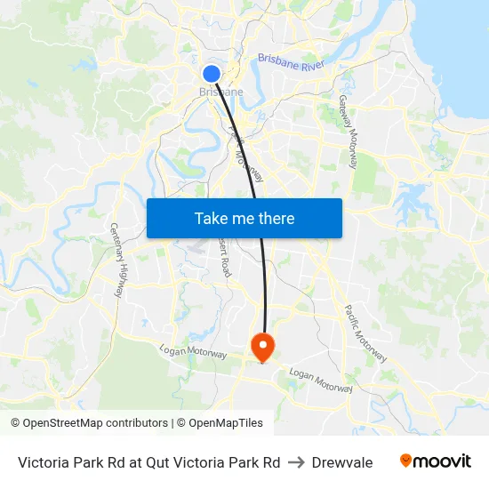 Victoria Park Rd at Qut Victoria Park Rd to Drewvale map
