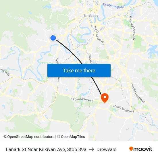 Lanark St Near Kilkivan Ave, Stop 39a to Drewvale map