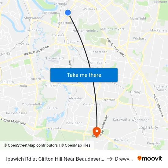 Ipswich Rd at Clifton Hill Near Beaudesert Rd to Drewvale map