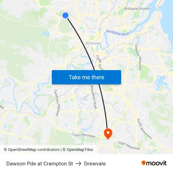 Dawson Pde at Crampton St to Drewvale map