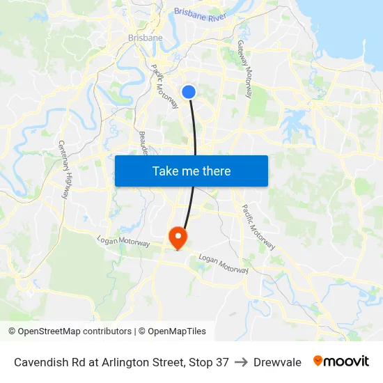 Cavendish Rd at Arlington Street, Stop 37 to Drewvale map