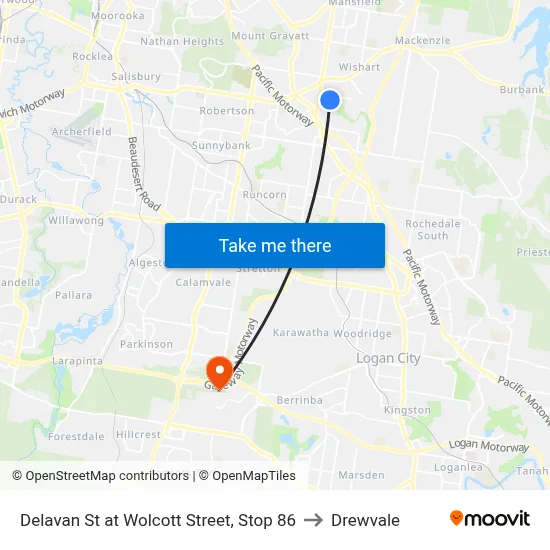 Delavan St at Wolcott Street, Stop 86 to Drewvale map
