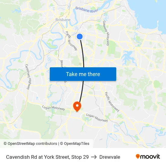 Cavendish Rd at York Street, Stop 29 to Drewvale map