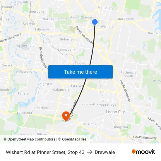 Wishart Rd at Pinner Street, Stop 43 to Drewvale map