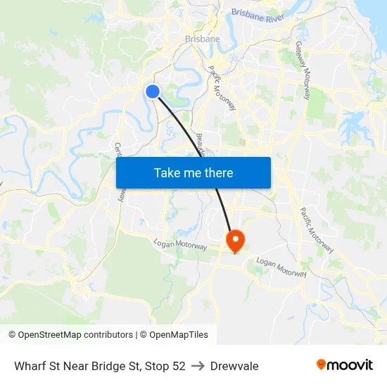 Wharf St Near Bridge St, Stop 52 to Drewvale map