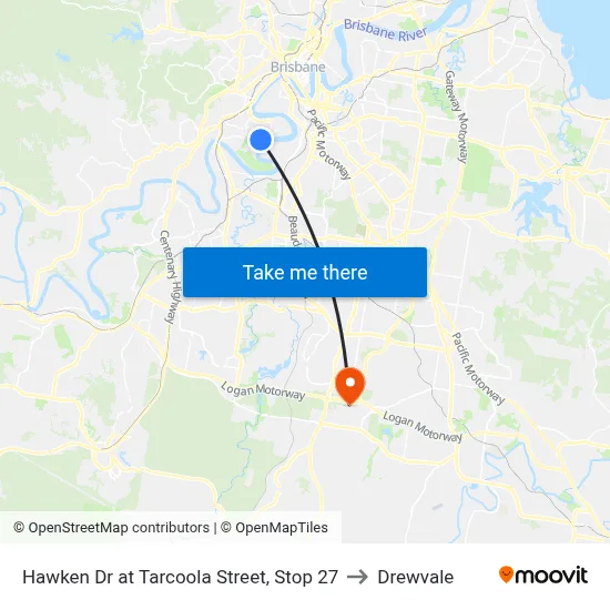 Hawken Dr at Tarcoola Street, Stop 27 to Drewvale map