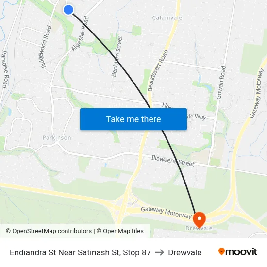 Endiandra St Near Satinash St, Stop 87 to Drewvale map