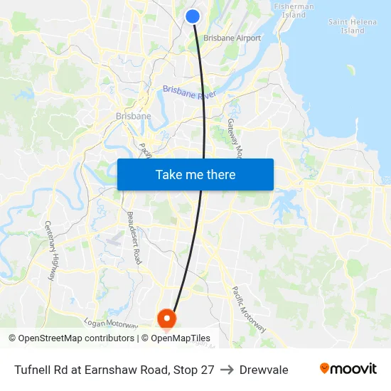 Tufnell Rd at Earnshaw Road, Stop 27 to Drewvale map