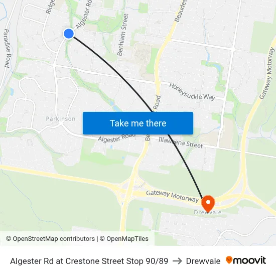 Algester Rd at Crestone Street Stop 90/89 to Drewvale map