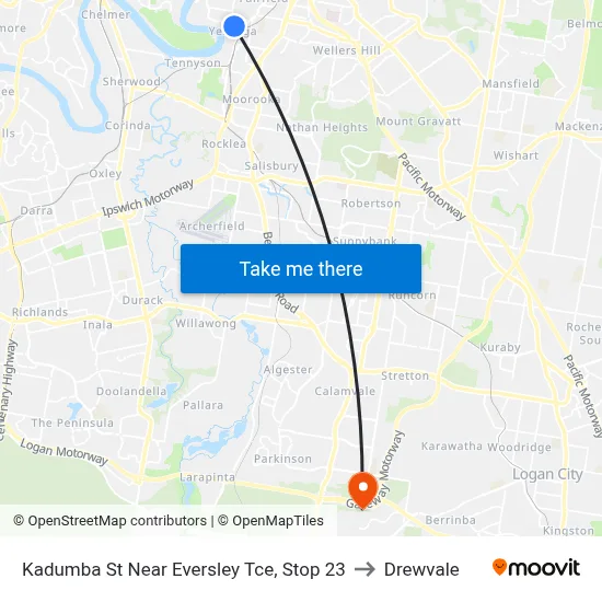 Kadumba St Near Eversley Tce, Stop 23 to Drewvale map