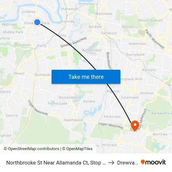 Northbrooke St Near Allamanda Ct, Stop 59 to Drewvale map