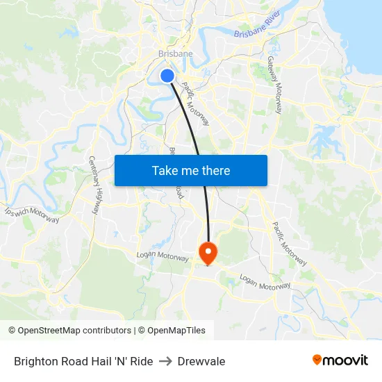 Brighton Road Hail 'N' Ride to Drewvale map