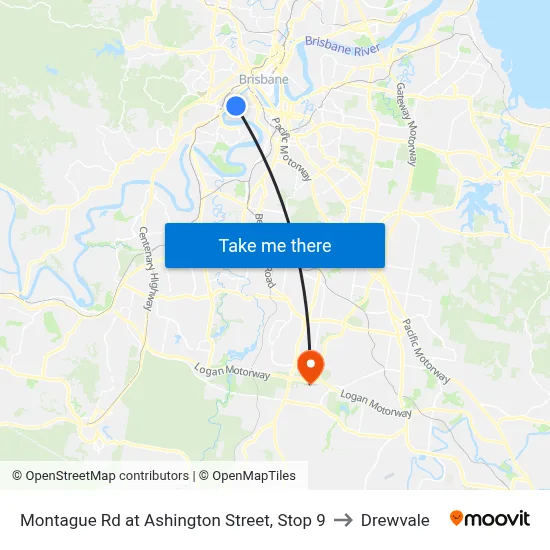Montague Rd at Ashington Street, Stop 9 to Drewvale map