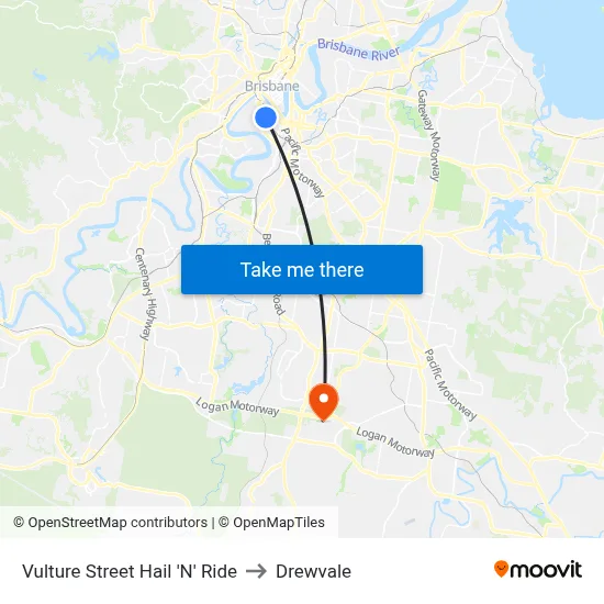 Vulture Street Hail 'N' Ride to Drewvale map