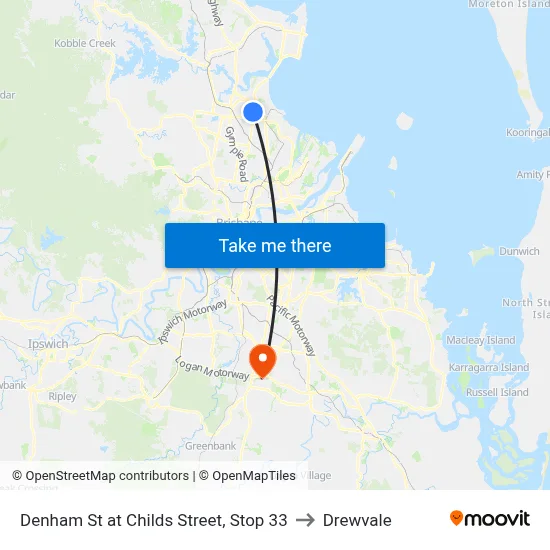Denham St at Childs Street, Stop 33 to Drewvale map