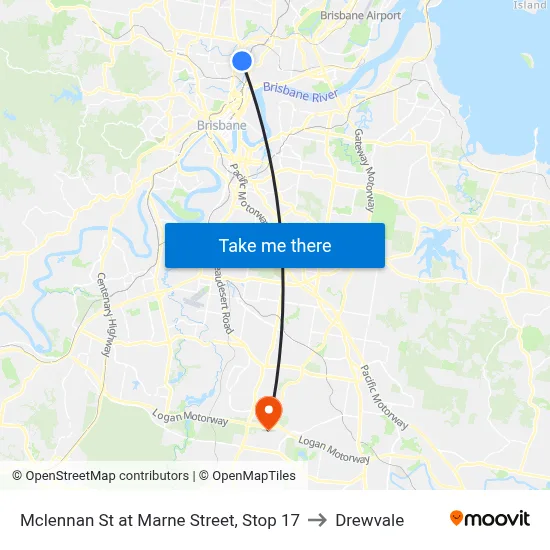 Mclennan St at Marne Street, Stop 17 to Drewvale map
