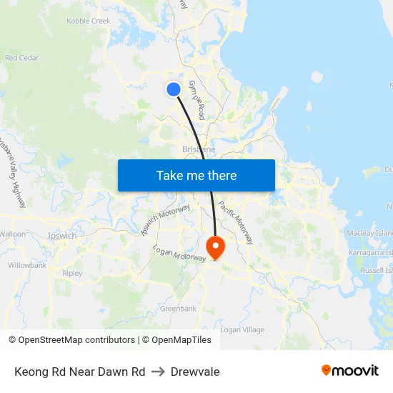 Keong Rd Near Dawn Rd to Drewvale map