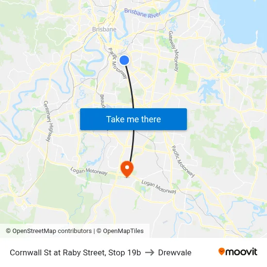 Cornwall St at Raby Street, Stop 19b to Drewvale map