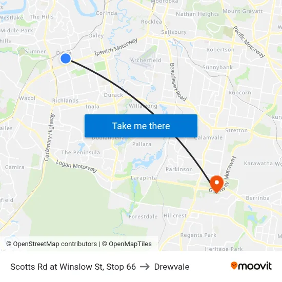 Scotts Rd at Winslow St, Stop 66 to Drewvale map