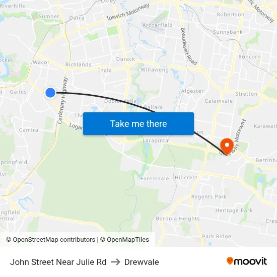 John Street Near Julie Rd to Drewvale map