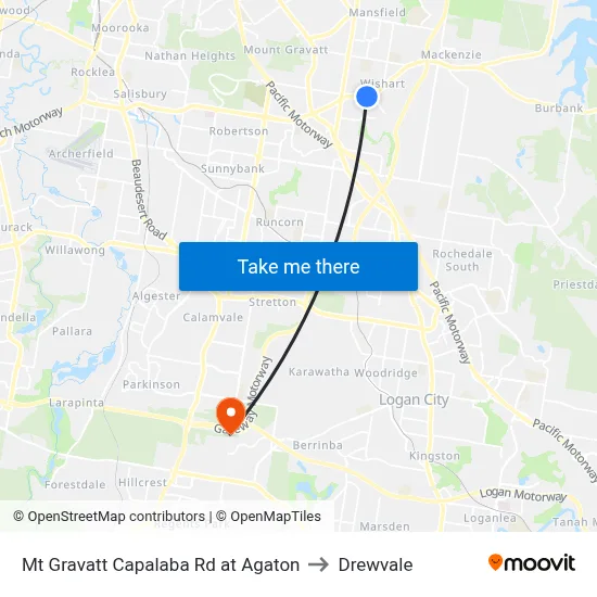Mt Gravatt Capalaba Rd at Agaton to Drewvale map