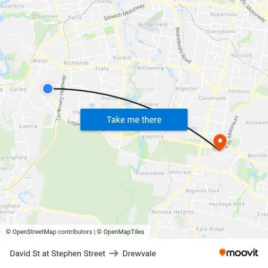 David St at Stephen Street to Drewvale map