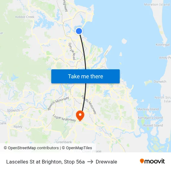 Lascelles St at Brighton, Stop 56a to Drewvale map