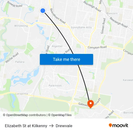 Elizabeth St at Kilkenny to Drewvale map