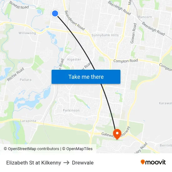 Elizabeth St at Kilkenny to Drewvale map