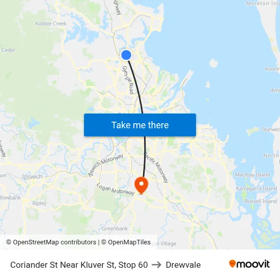 Coriander St Near Kluver St, Stop 60 to Drewvale map