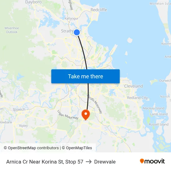 Arnica Cr Near Korina St, Stop 57 to Drewvale map