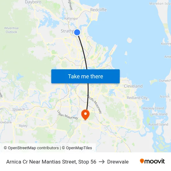 Arnica Cr Near Mantias Street, Stop 56 to Drewvale map