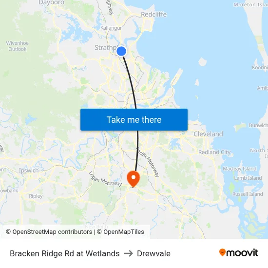 Bracken Ridge Rd at Wetlands to Drewvale map