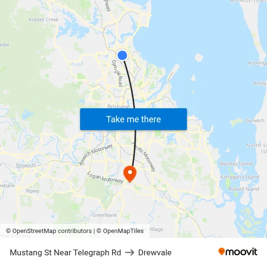 Mustang St Near Telegraph Rd to Drewvale map