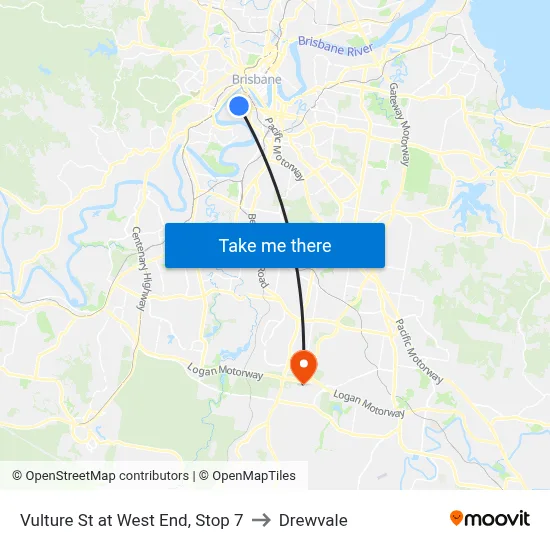 Vulture St at West End, Stop 7 to Drewvale map
